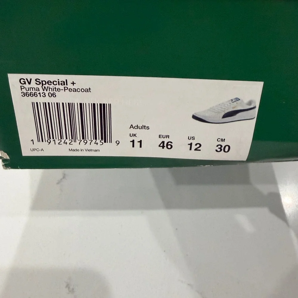 Puma GV Special+ Mens Sneakers White Peacoat Leather Low Top 366613-06 Size‎ 12